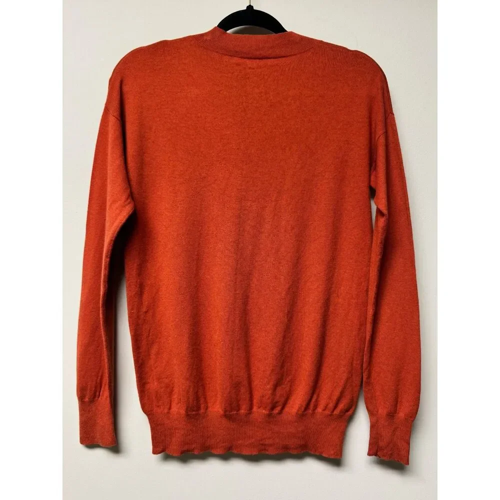 VTG -  BANANA REPUBLIC Silk/Cotton/Wool/Cashmere Rust V-Neck Sweater, Sz S